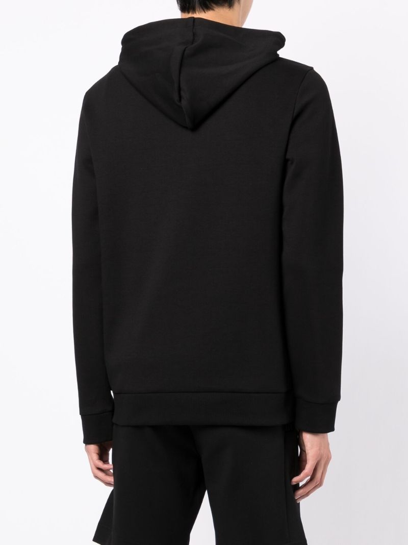 Black Embroidered Logo Hoodie