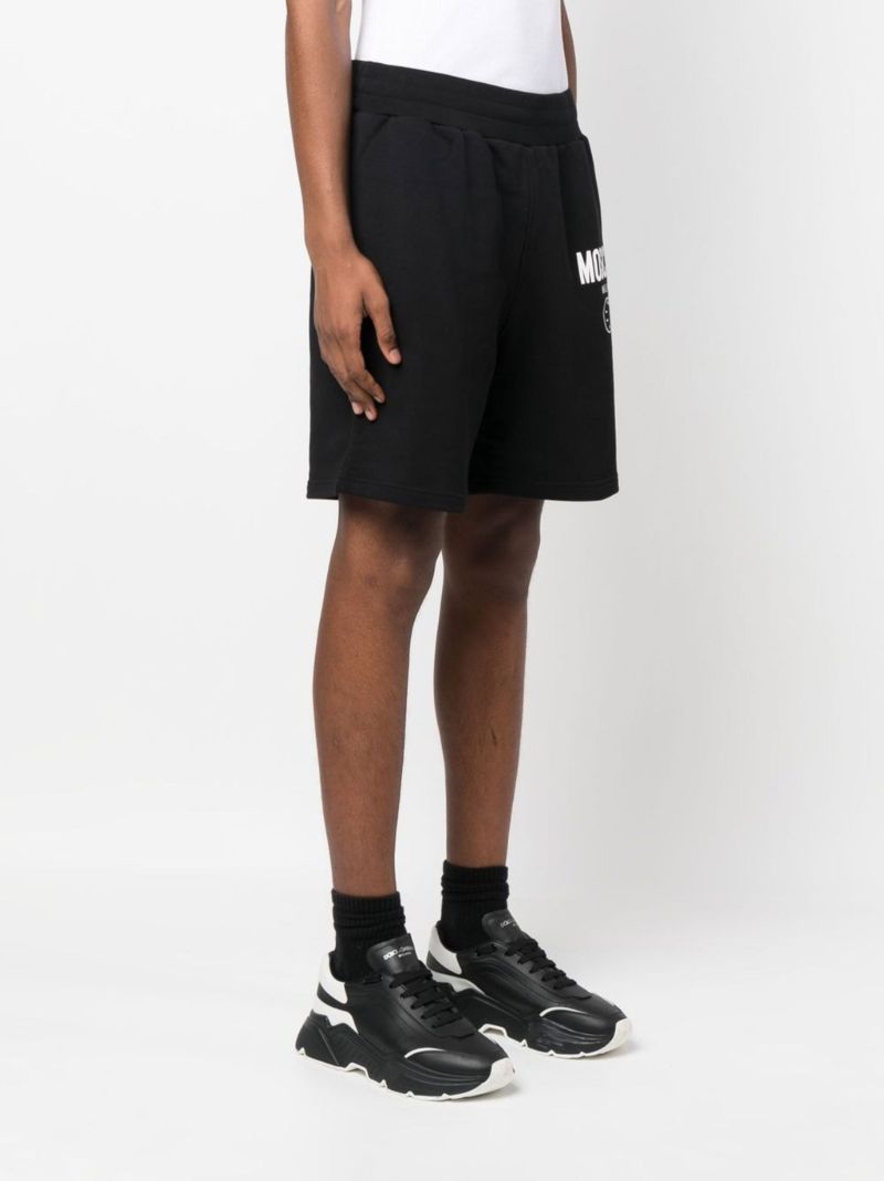 Black Logo-print Organic Cotton Shorts