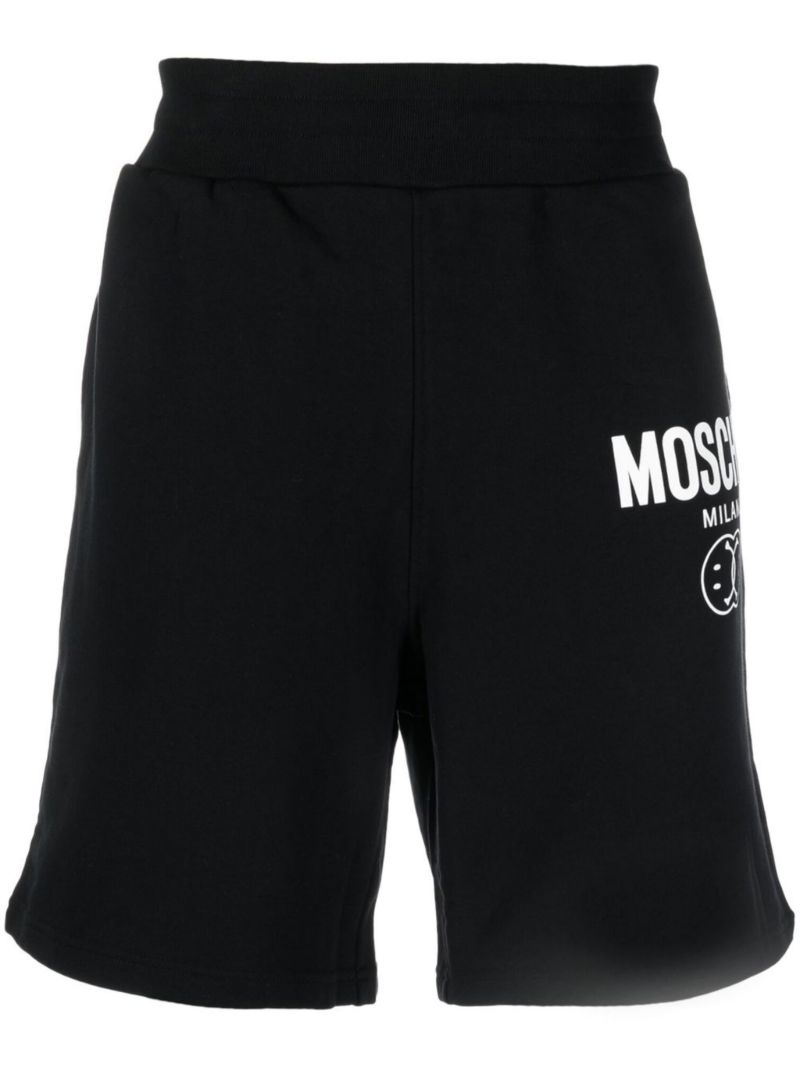 Black Logo-print Organic Cotton Shorts