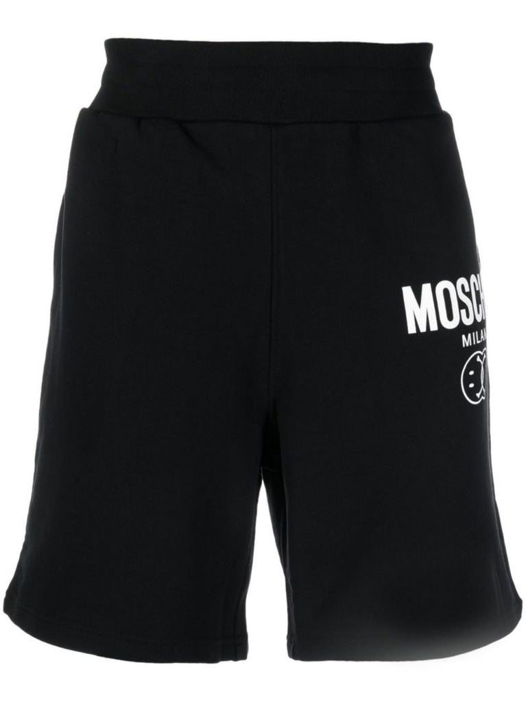 Black Logo-print Organic Cotton Shorts