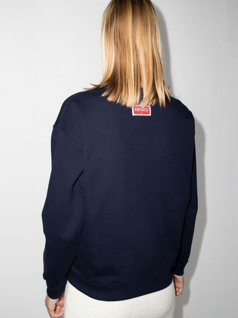 Blue Boke Flower Logo Cotton Sweatshirt