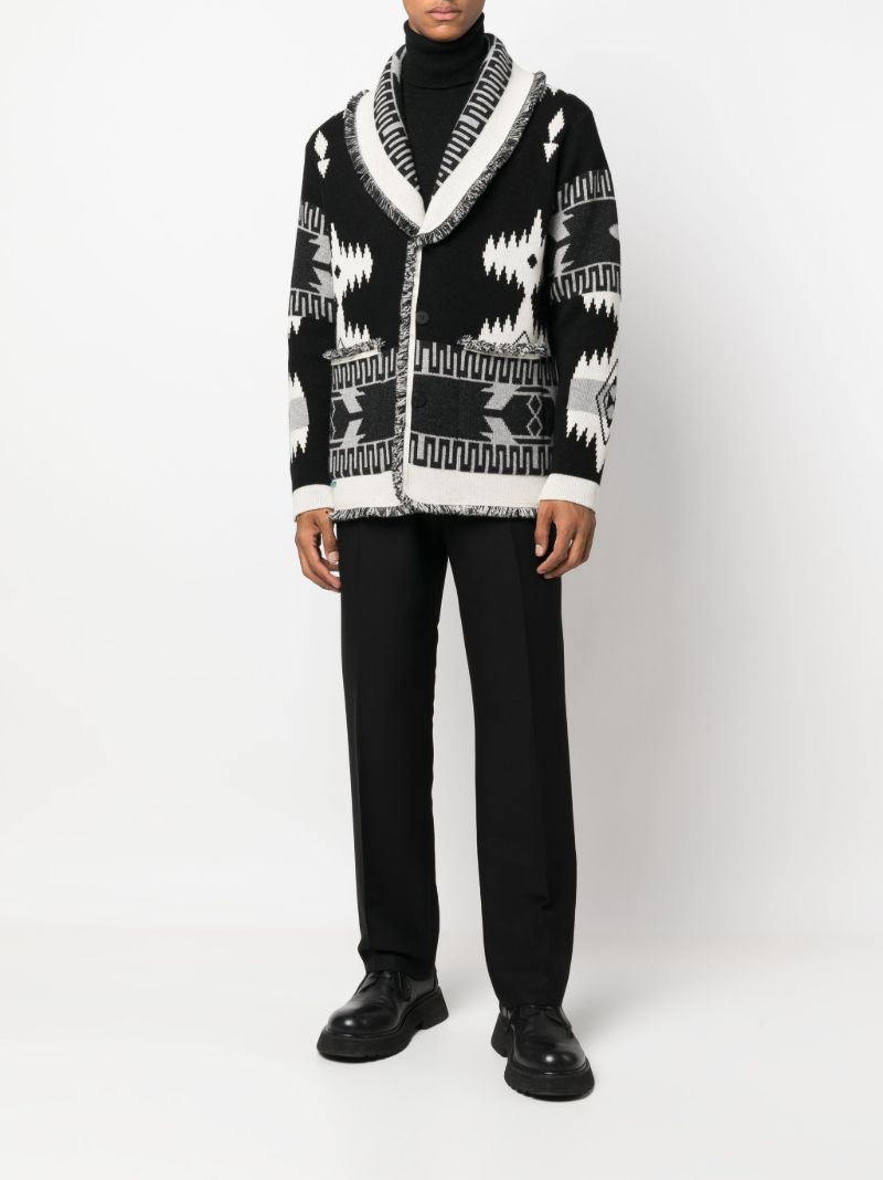 Black Icon Jacquard Cashmere Cardigan