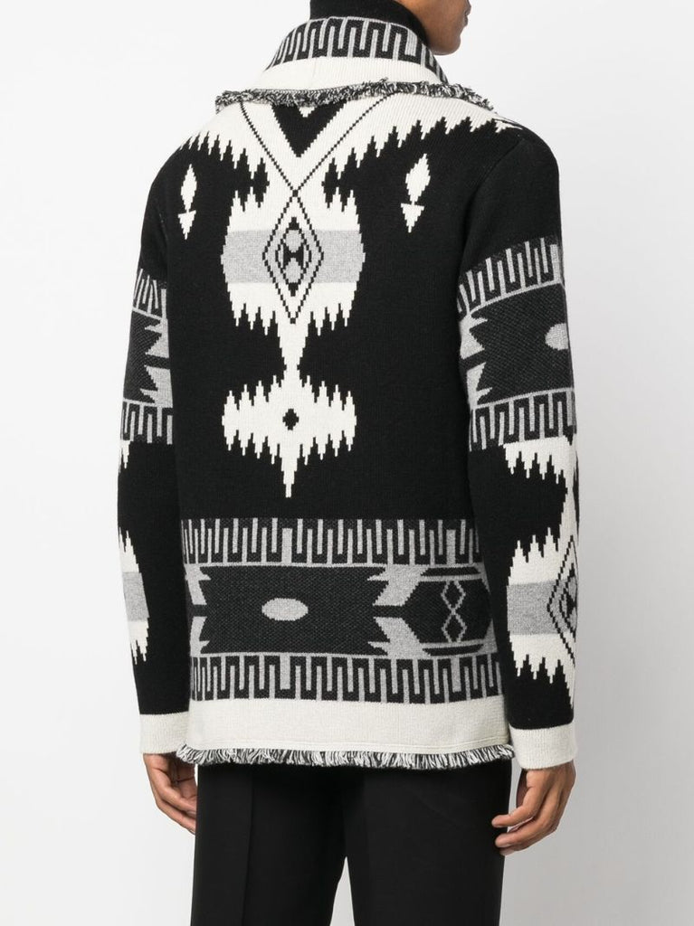 Black Icon Jacquard Cashmere Cardigan