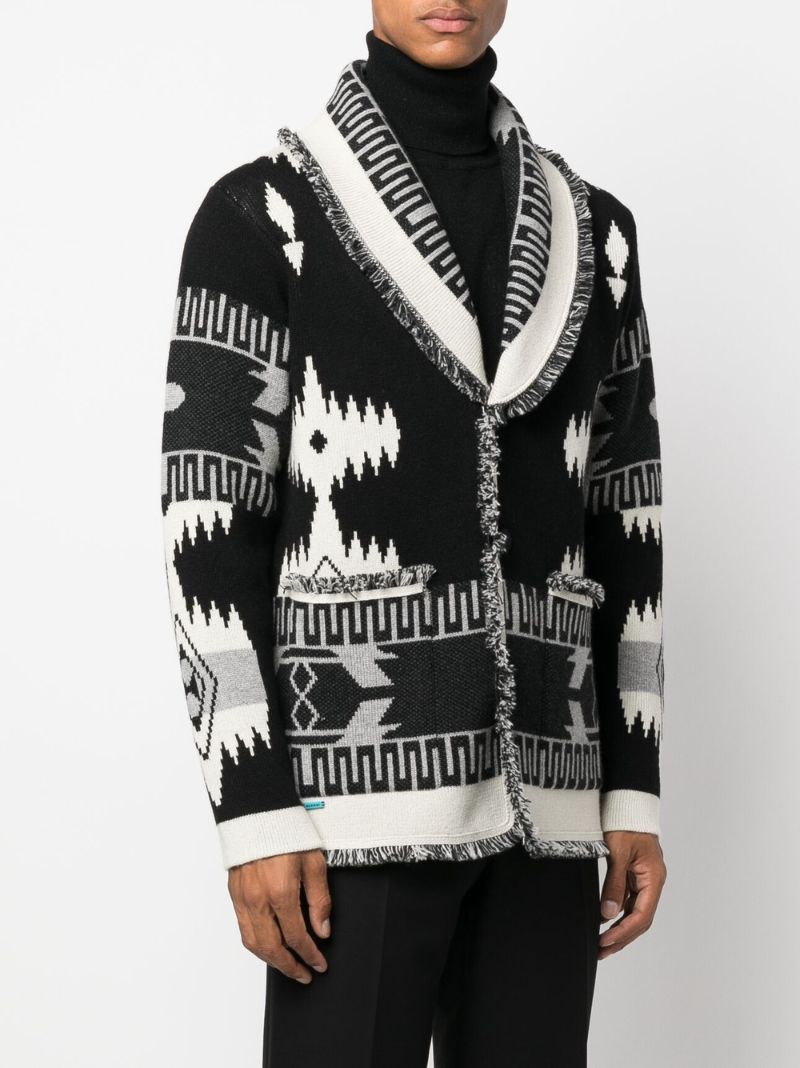 Black Icon Jacquard Cashmere Cardigan