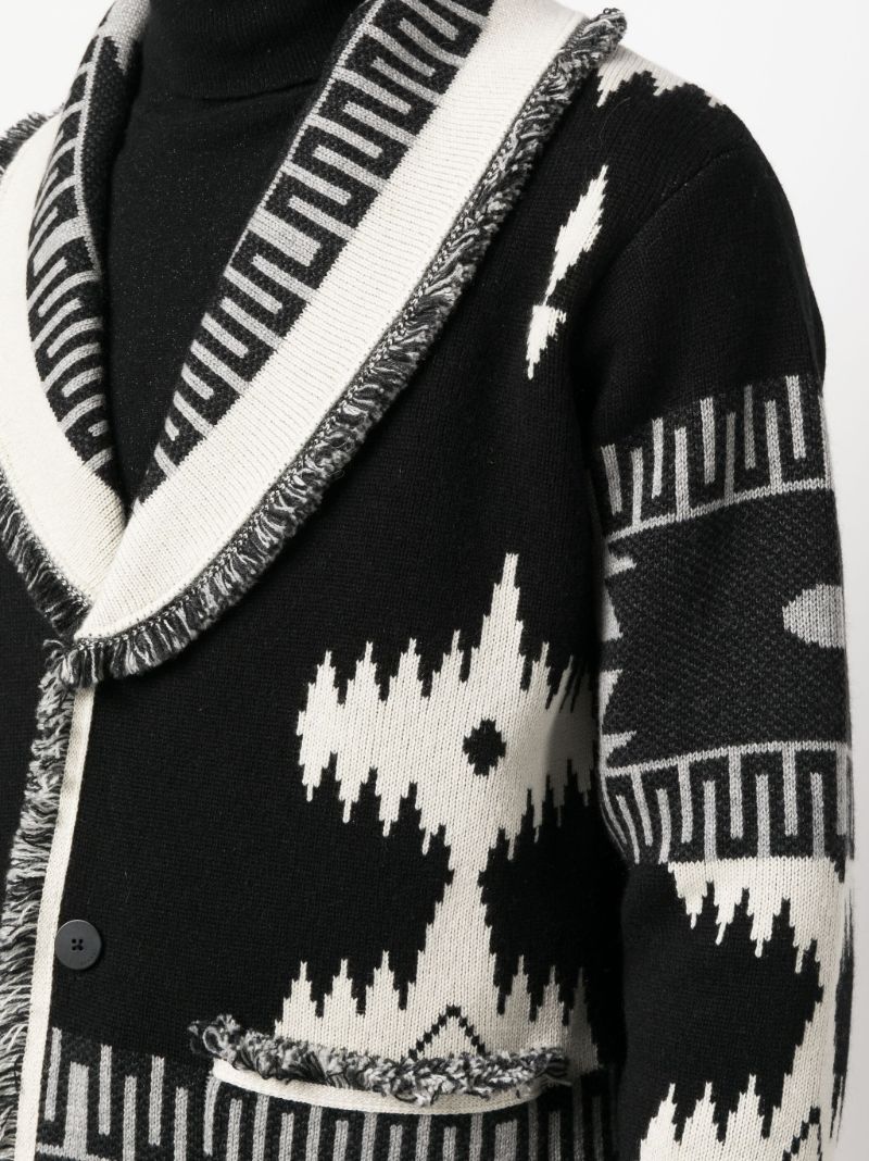 Black Icon Jacquard Cashmere Cardigan
