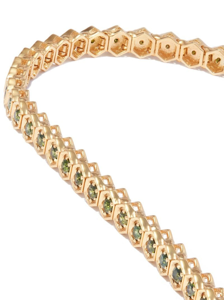 18k Yellow Gold Hexagon Diamond Tennis Bracelet