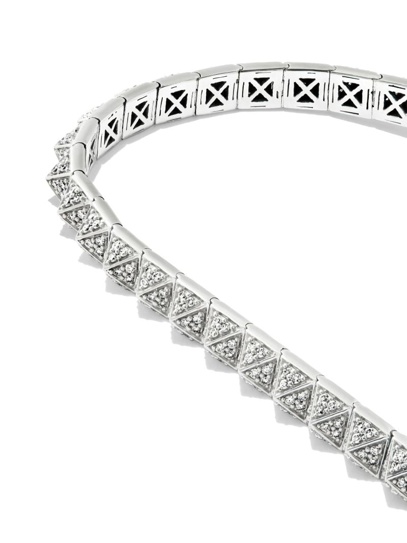 14k White Gold Triangle Medium Diamond Bracelet
