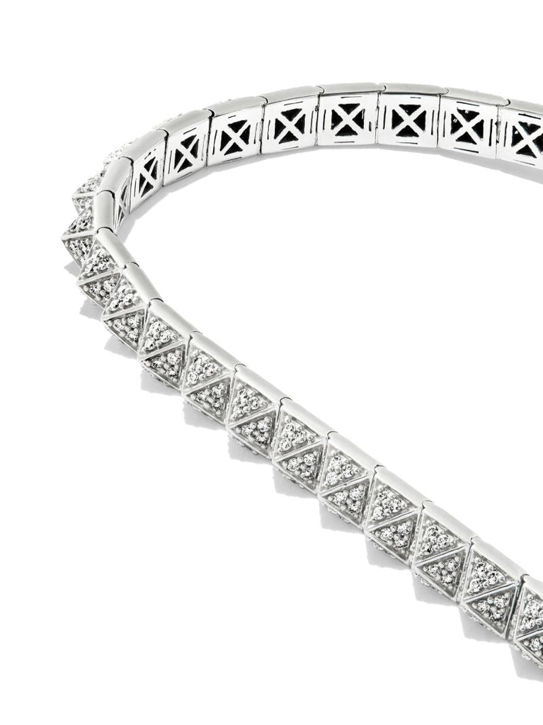 14k White Gold Triangle Medium Diamond Bracelet
