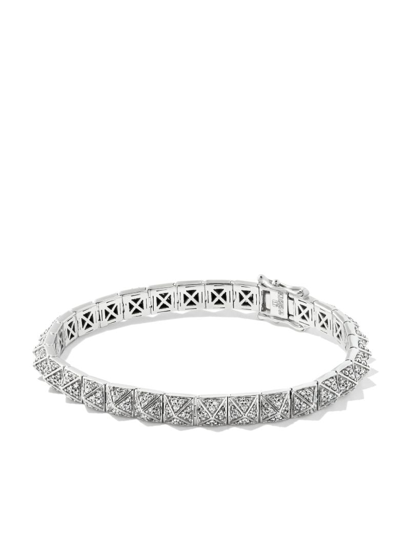 14k White Gold Triangle Medium Diamond Bracelet