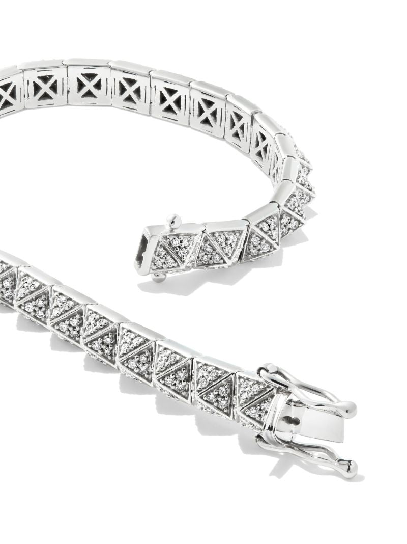 14k White Gold Triangle Medium Diamond Bracelet