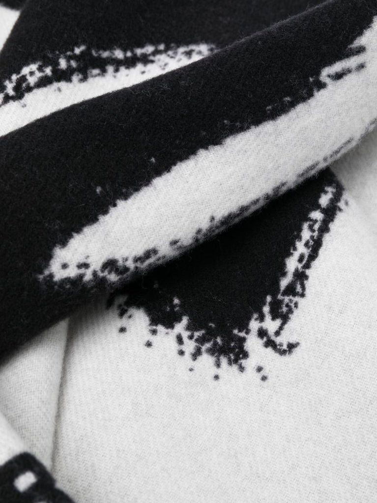Black and White Reversible Wool Scarf