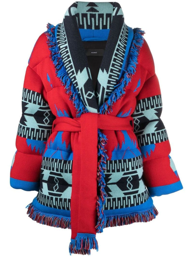 Blue Icon Jacquard Puffer Jacket