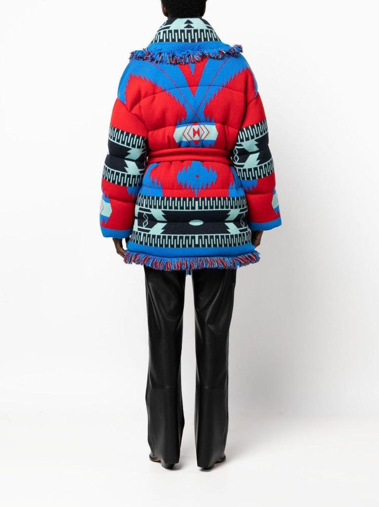 Blue Icon Jacquard Puffer Jacket