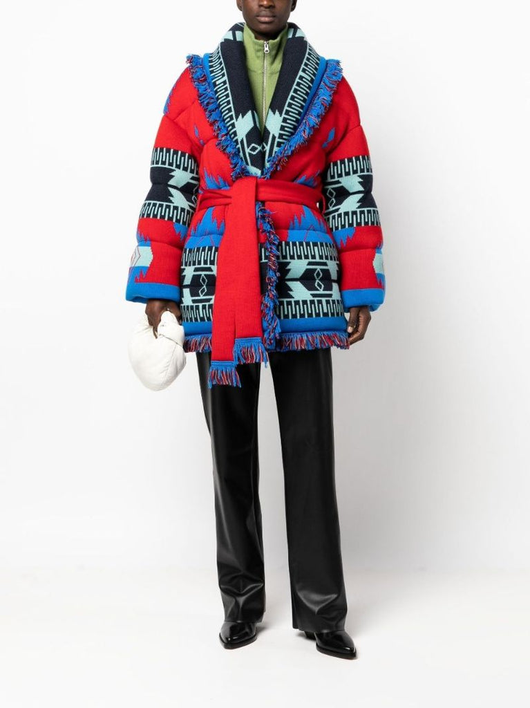 Blue Icon Jacquard Puffer Jacket