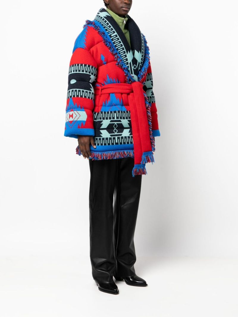 Blue Icon Jacquard Puffer Jacket