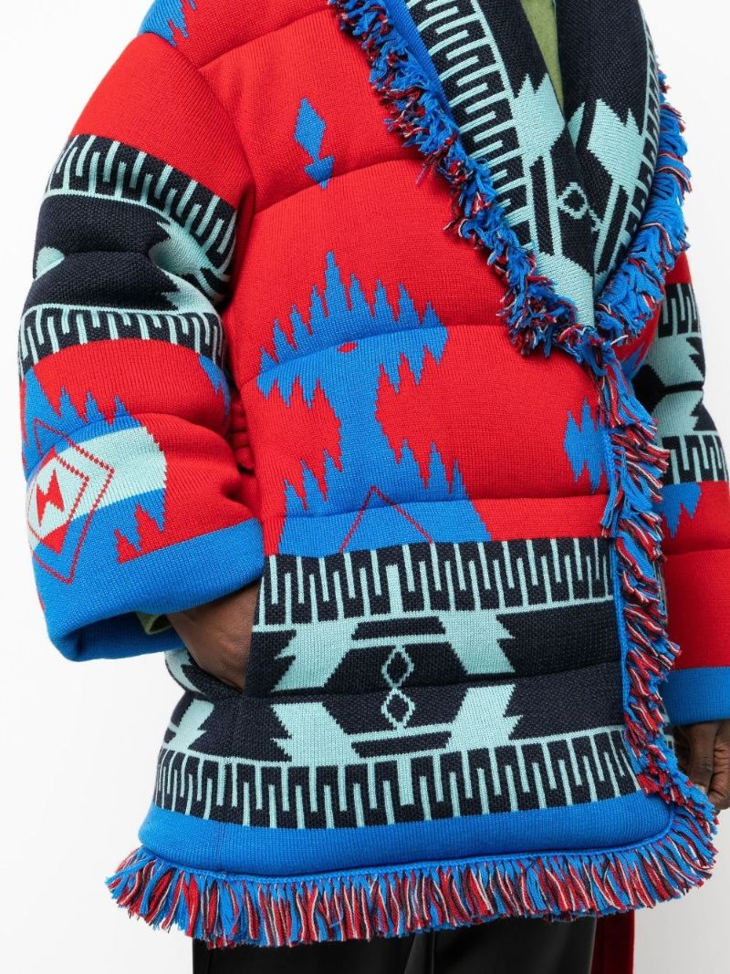 Blue Icon Jacquard Puffer Jacket