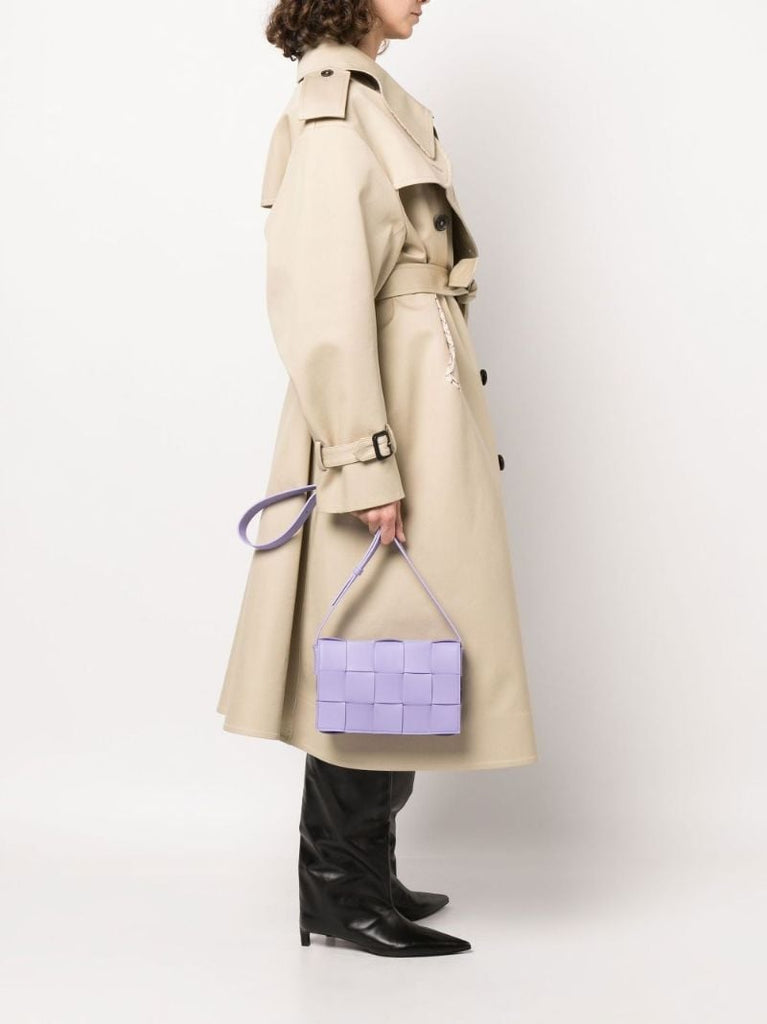 Purple Cassette Leather Cross Body Bag