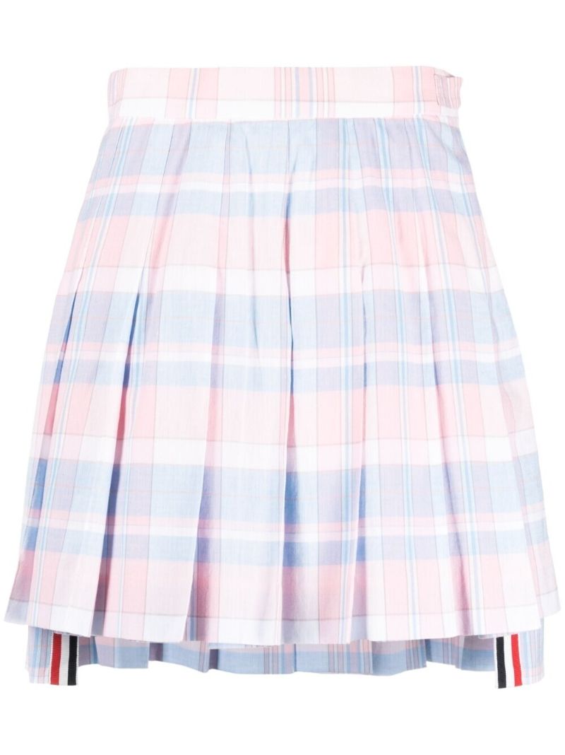 Pink Tartan Pleated Skirt