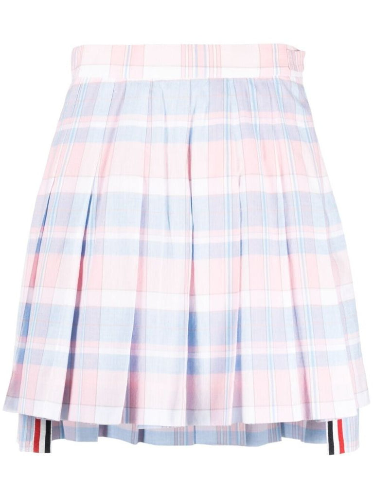 Pink Tartan Pleated Skirt