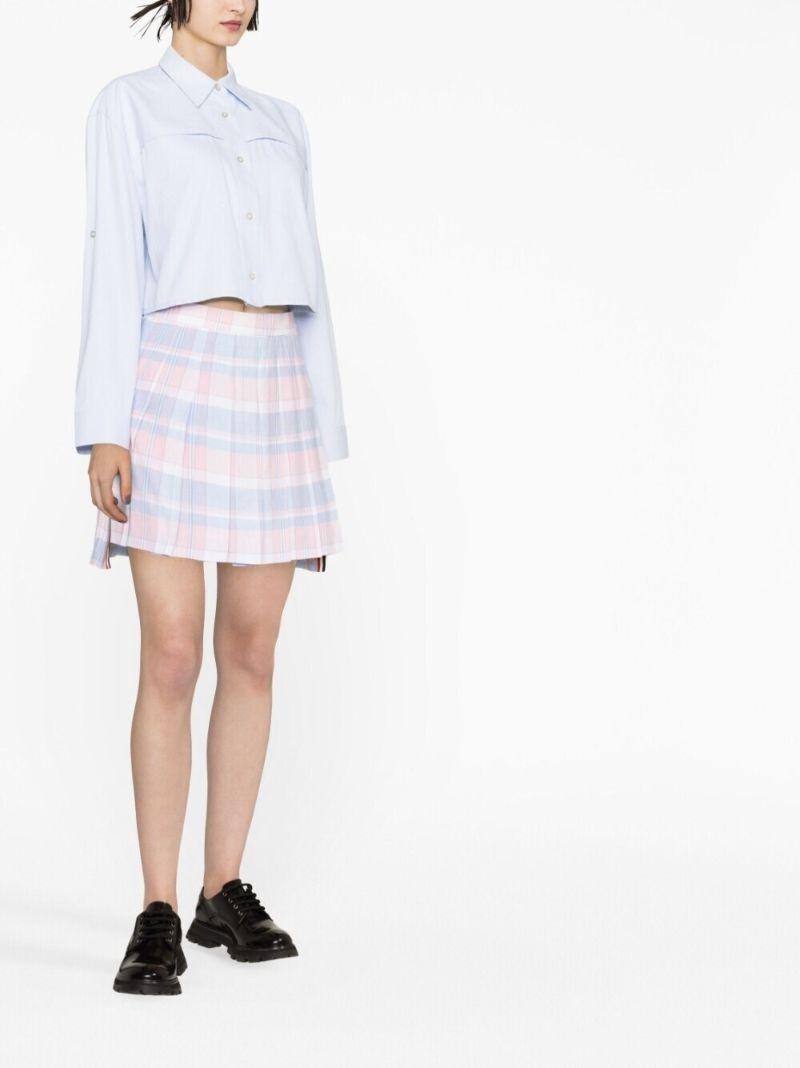 Pink Tartan Pleated Skirt