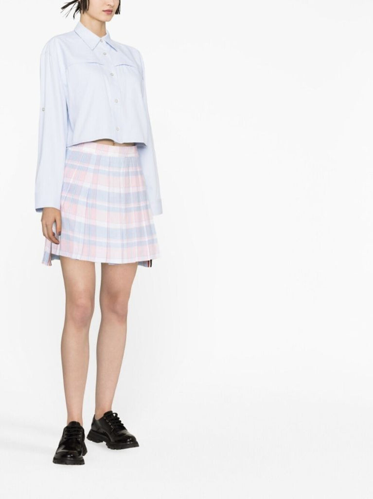 Pink Tartan Pleated Skirt