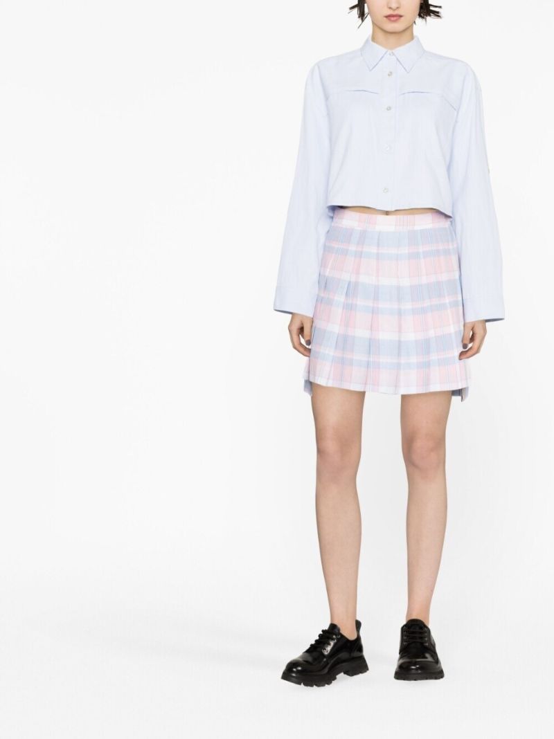 Pink Tartan Pleated Skirt