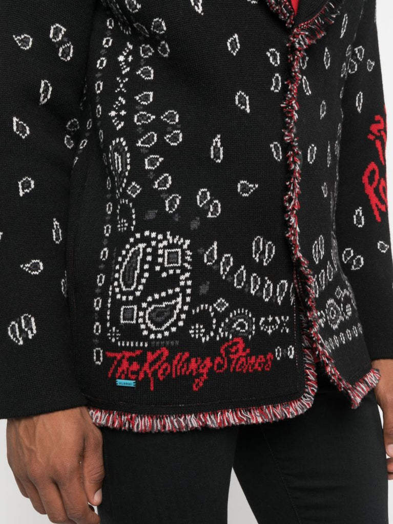 X the Rolling Stones Black It's Only Rock'n'roll Bandana Cardigan