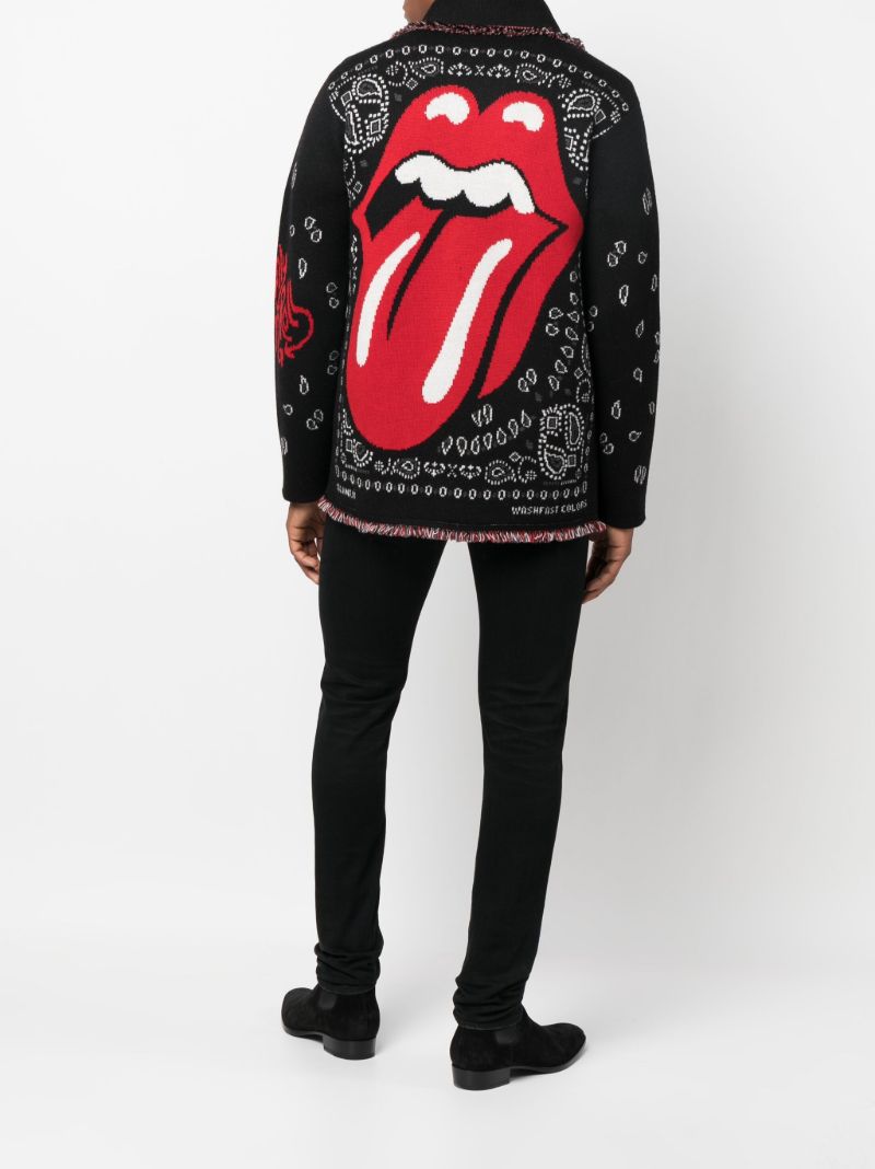 X the Rolling Stones Black It's Only Rock'n'roll Bandana Cardigan