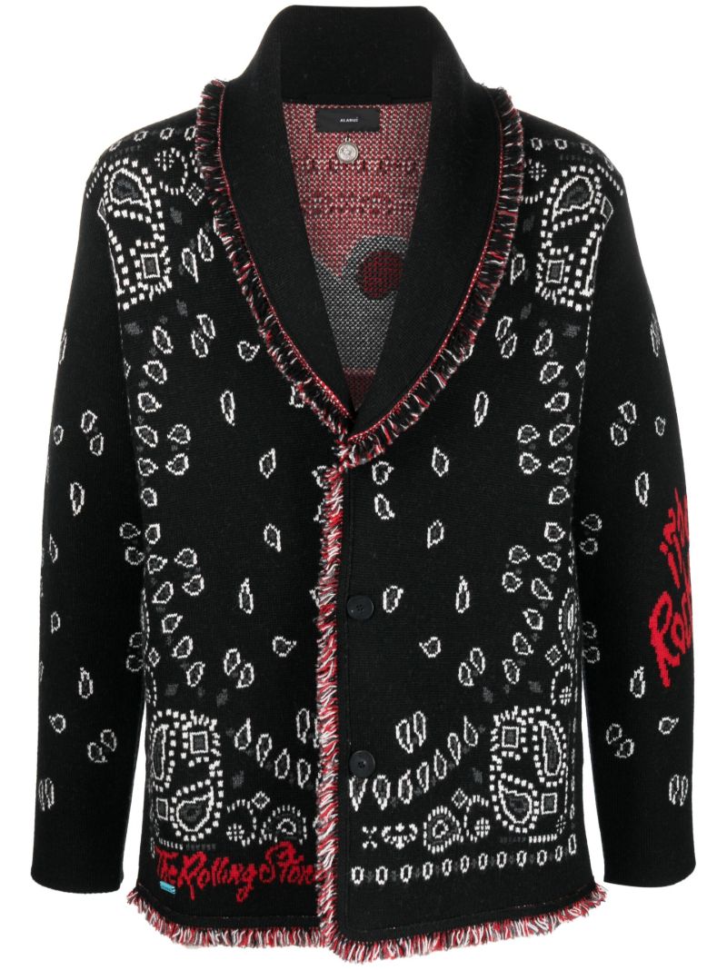 X the Rolling Stones Black It's Only Rock'n'roll Bandana Cardigan