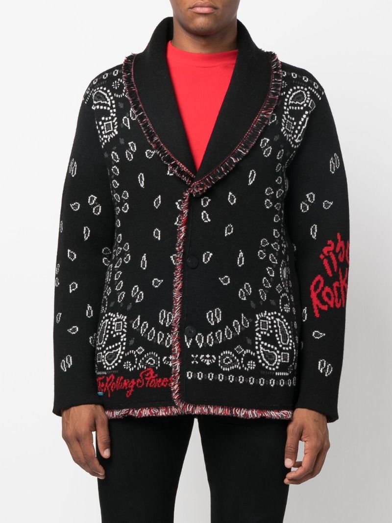 X the Rolling Stones Black It's Only Rock'n'roll Bandana Cardigan