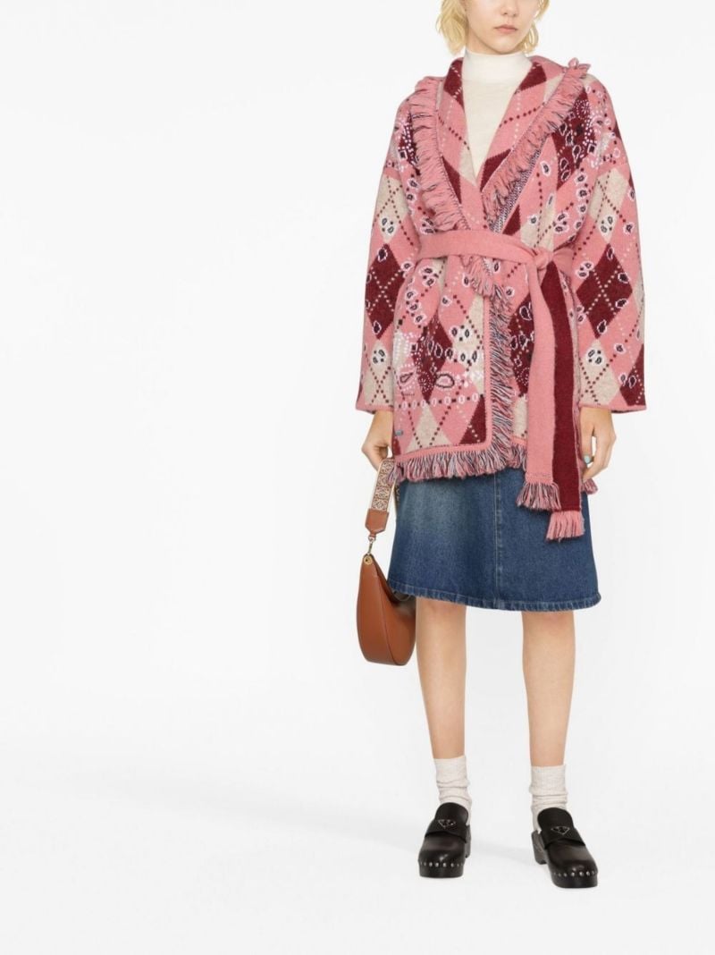 Pink Bandana Argyle Cardigan