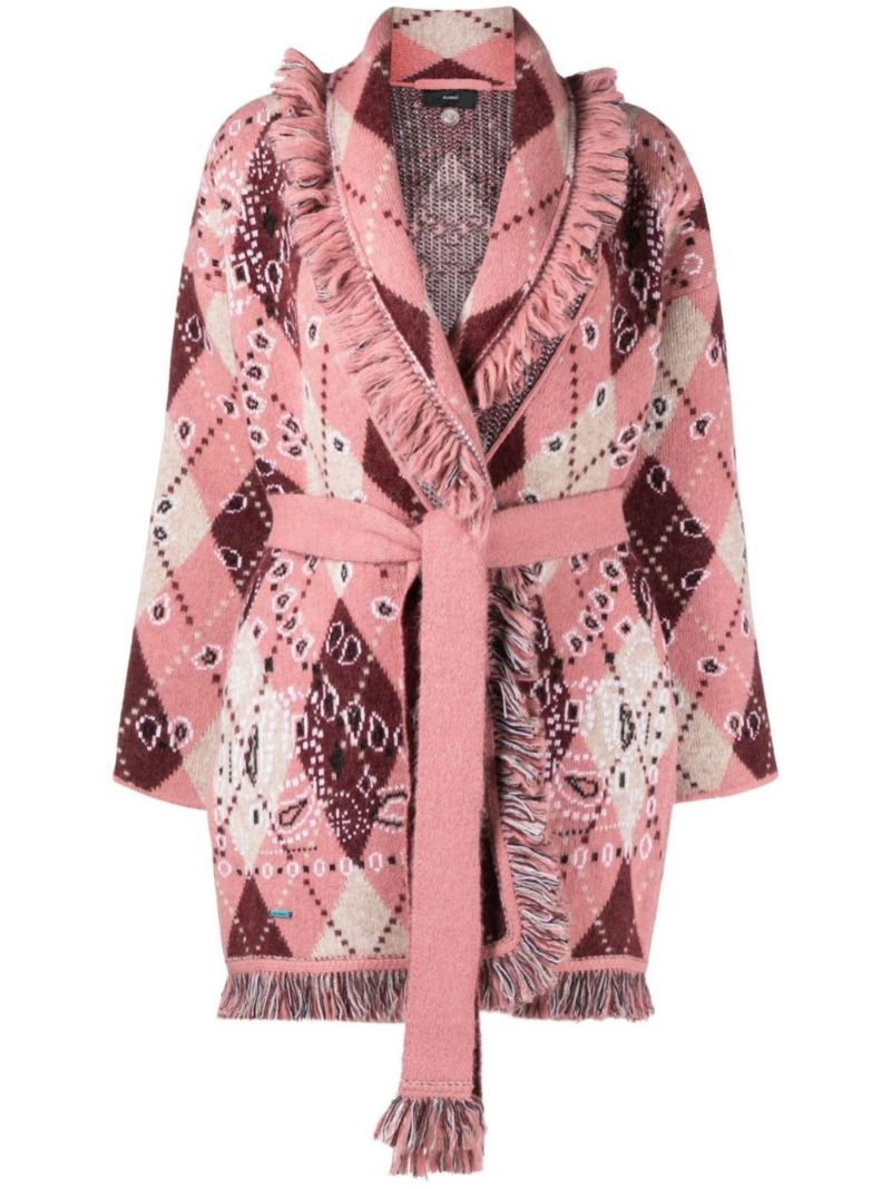 Pink Bandana Argyle Cardigan