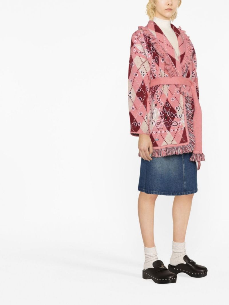 Pink Bandana Argyle Cardigan