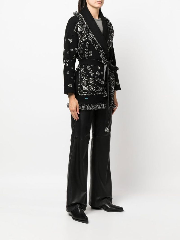 Black Bandana Icon Jacquard Cardigan