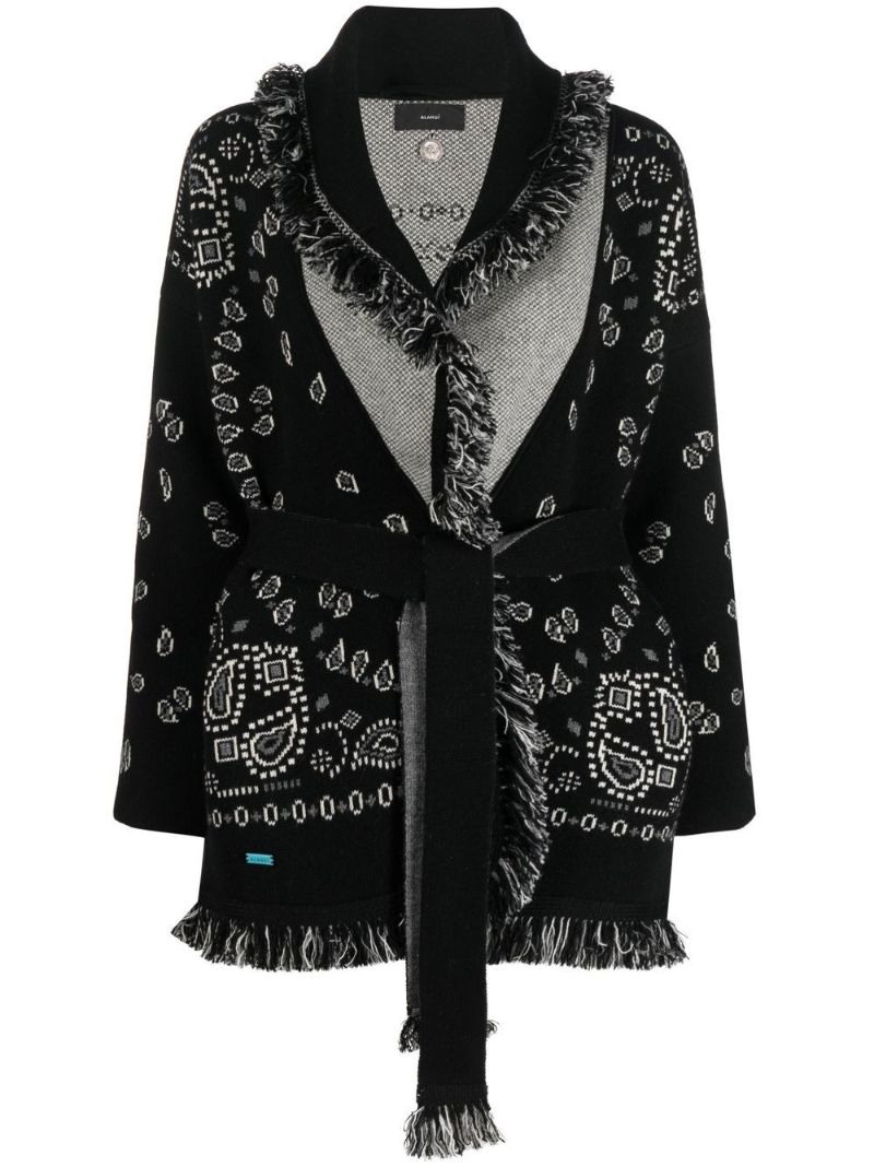 Black Bandana Icon Jacquard Cardigan