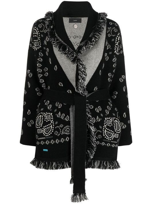 Black Bandana Icon Jacquard Cardigan