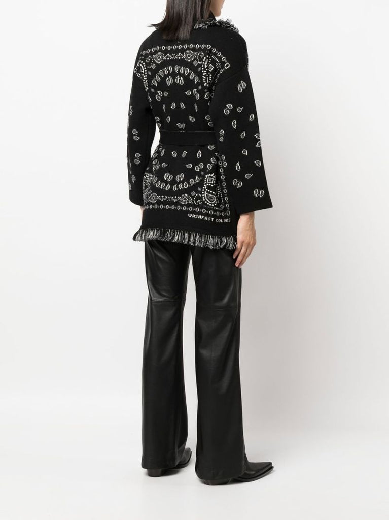Black Bandana Icon Jacquard Cardigan