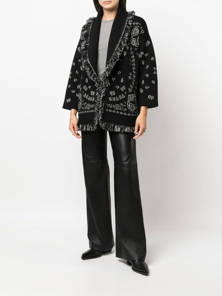 Black Bandana Icon Jacquard Cardigan