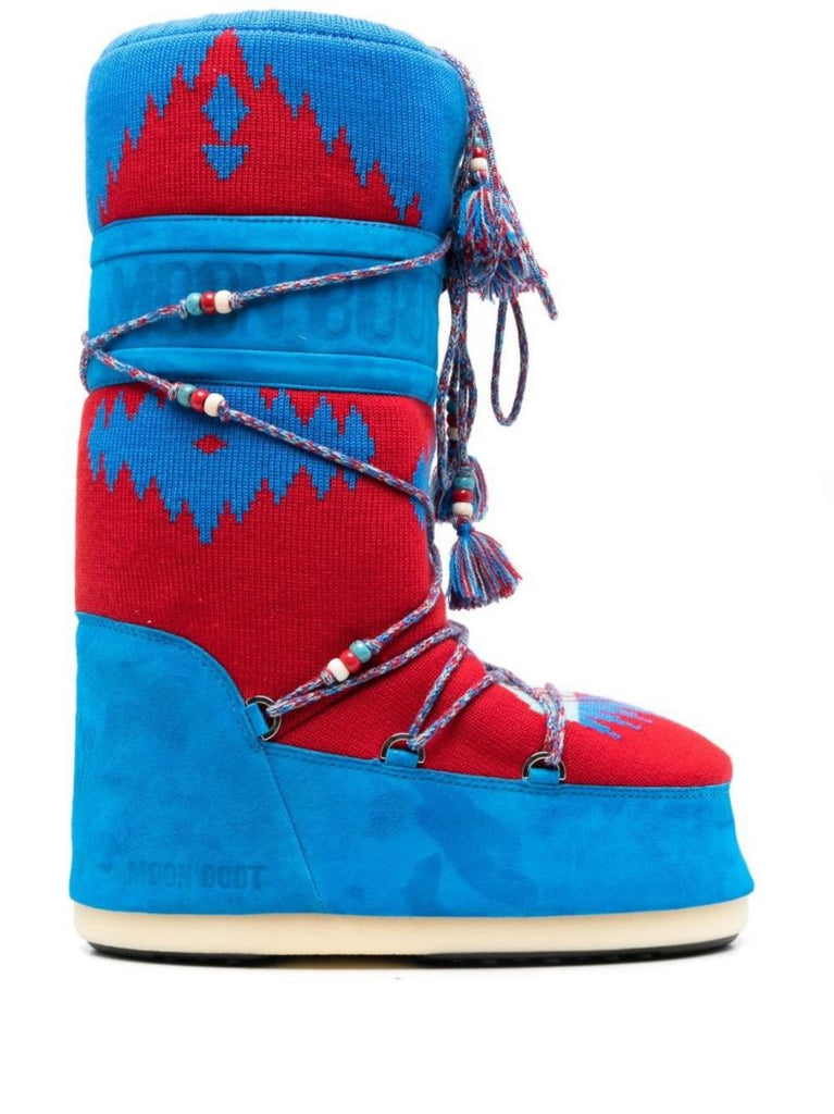 Blue Icon Knit Snow Boots