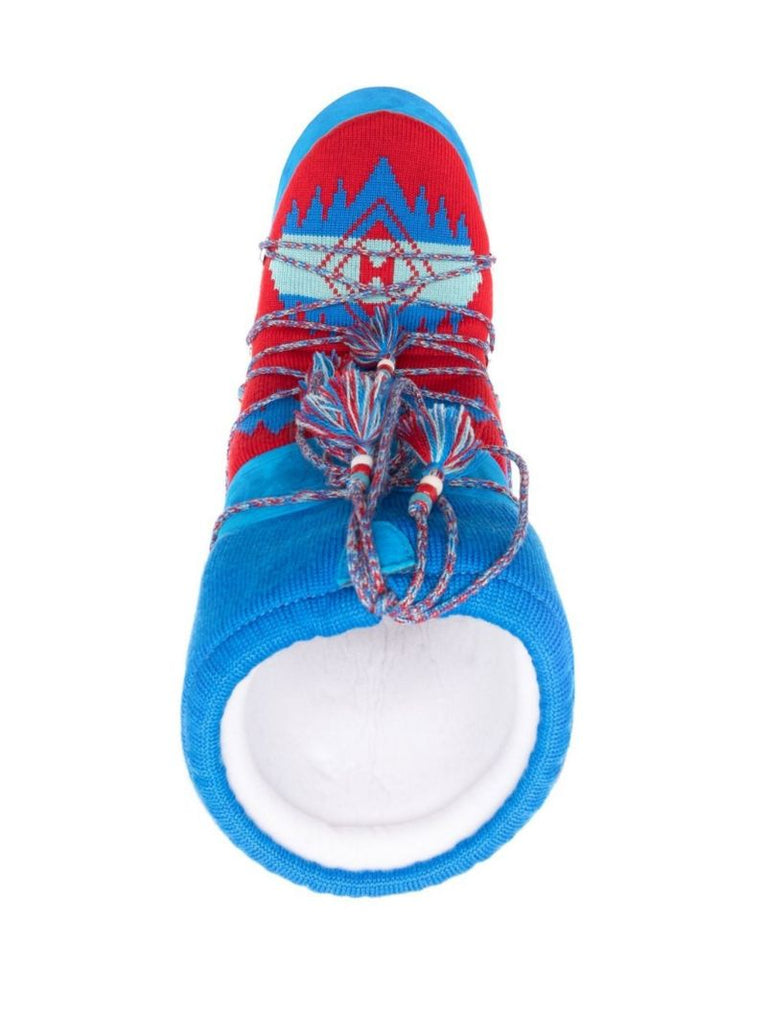 Blue Icon Knit Snow Boots