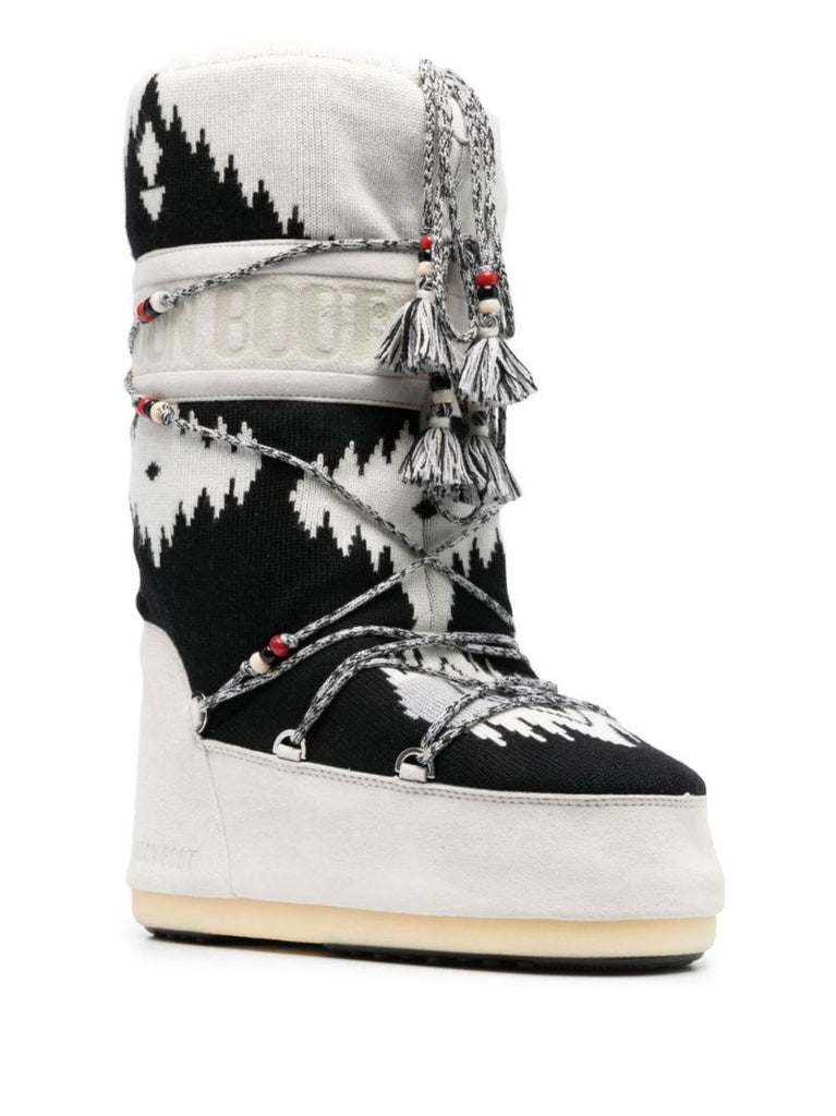 Grey Icon Knit Snow Boots