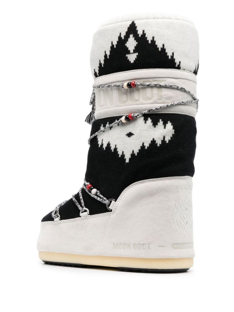 Grey Icon Knit Snow Boots