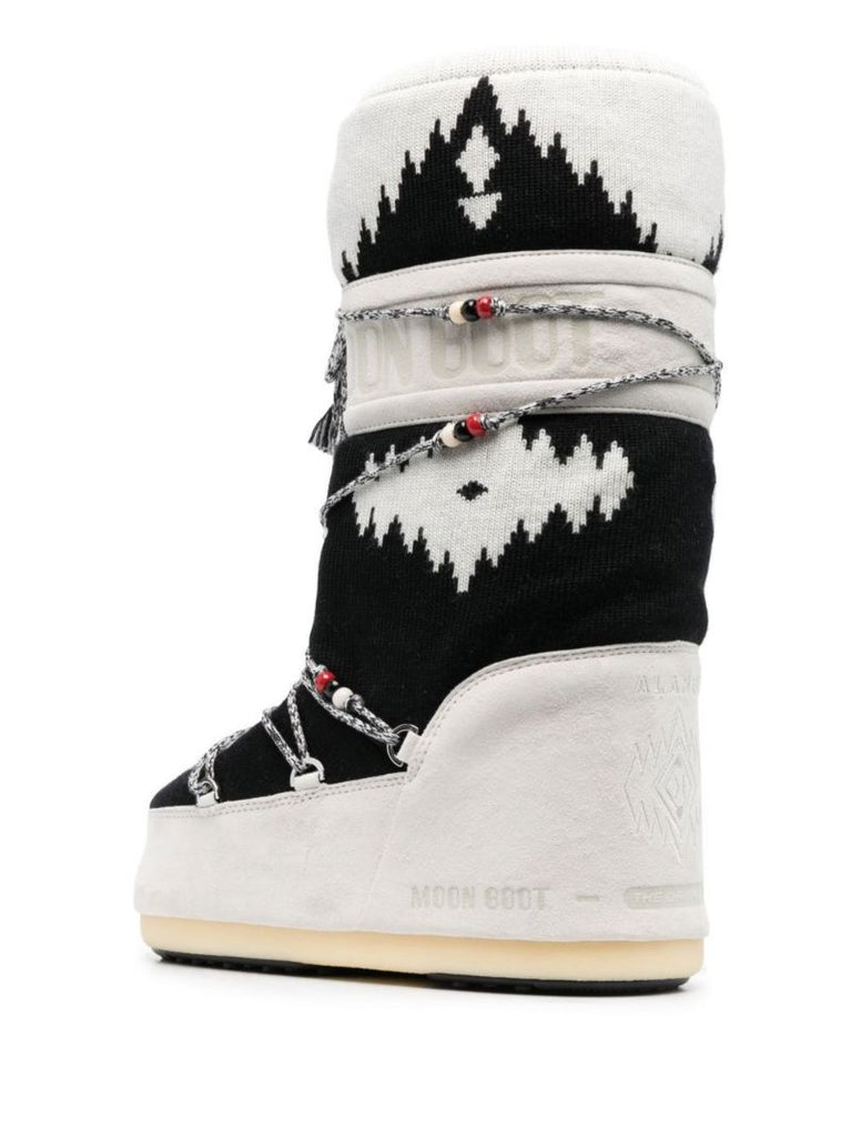 Grey Icon Knit Snow Boots