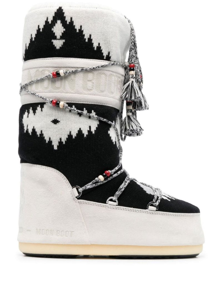 Grey Icon Knit Snow Boots