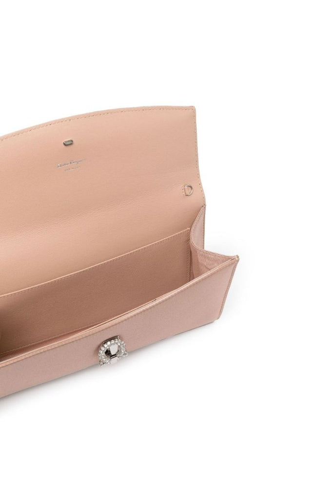 Pink Gancini Satin Mini Bag