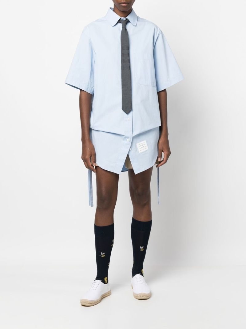 Blue Short Sleeved Cotton Shirtdress