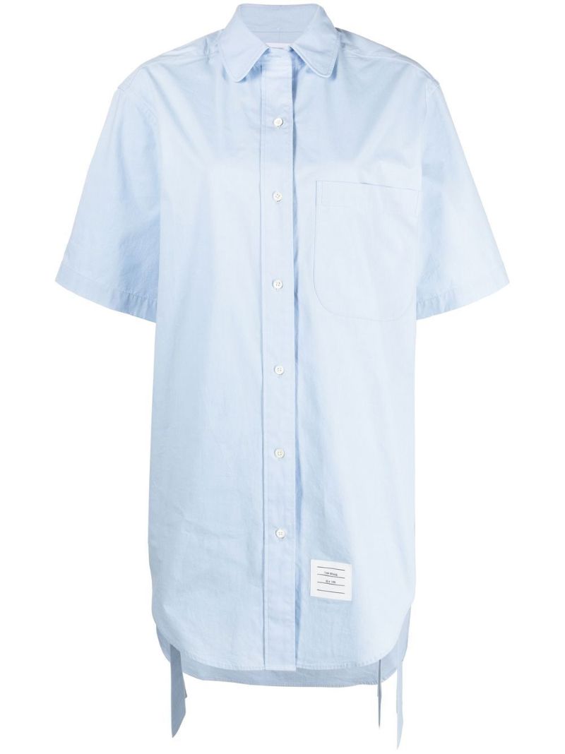 Blue Short Sleeved Cotton Shirtdress