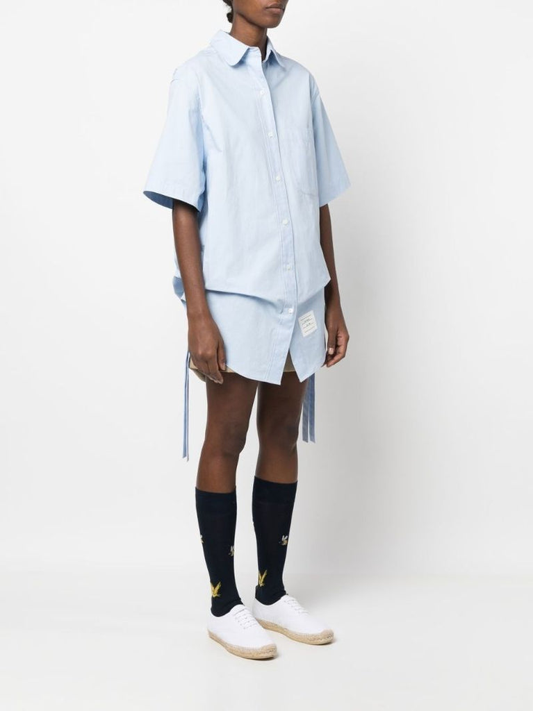 Blue Short Sleeved Cotton Shirtdress
