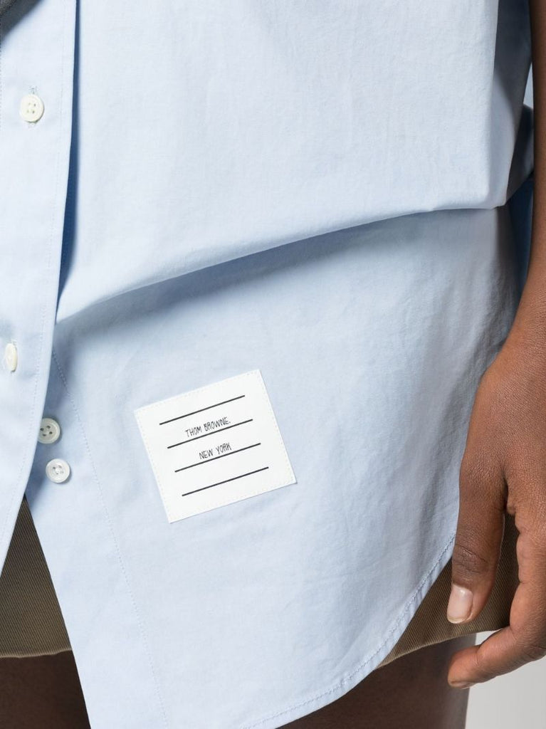 Blue Short Sleeved Cotton Shirtdress