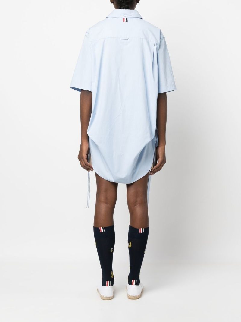 Blue Short Sleeved Cotton Shirtdress